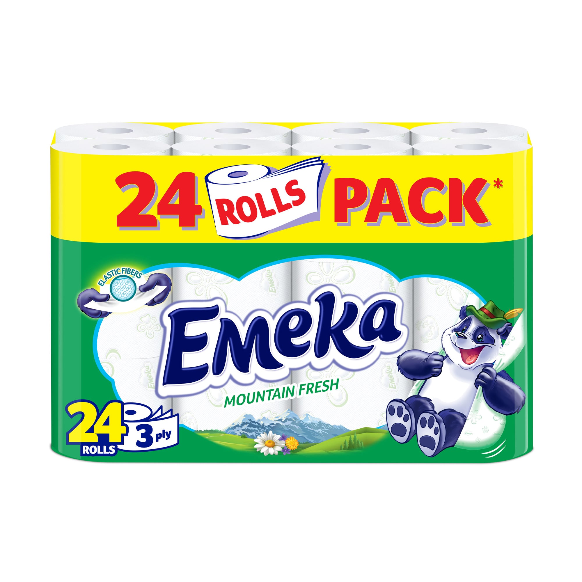 Туалетний папір Emeka Mountain Fresh, білий, 3-шаровий, 24 рулони