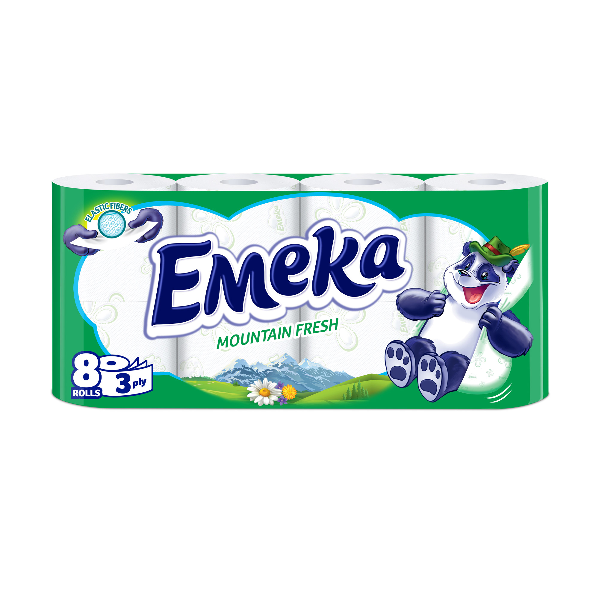Туалетний папір Emeka Mountain Fresh, білий, 3-шаровий, 8 рулонів
